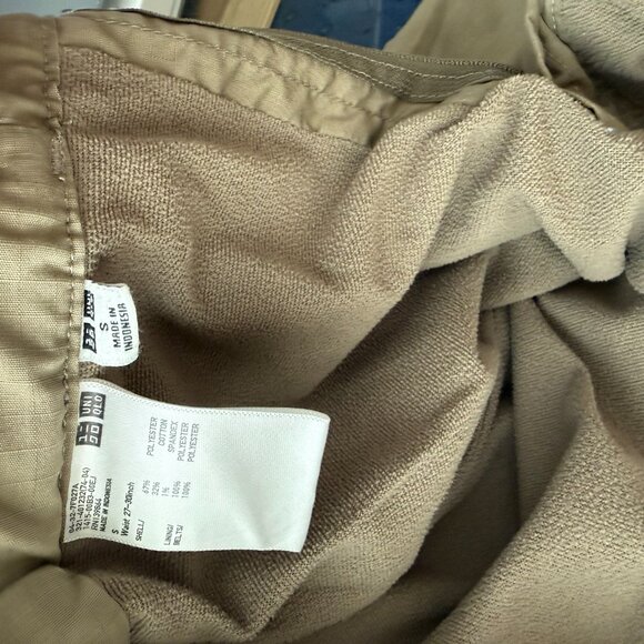 Uniqlo Heattech Warm Thermal Fleece Lined Khaki Jogger Pants - Picture 5 of 6